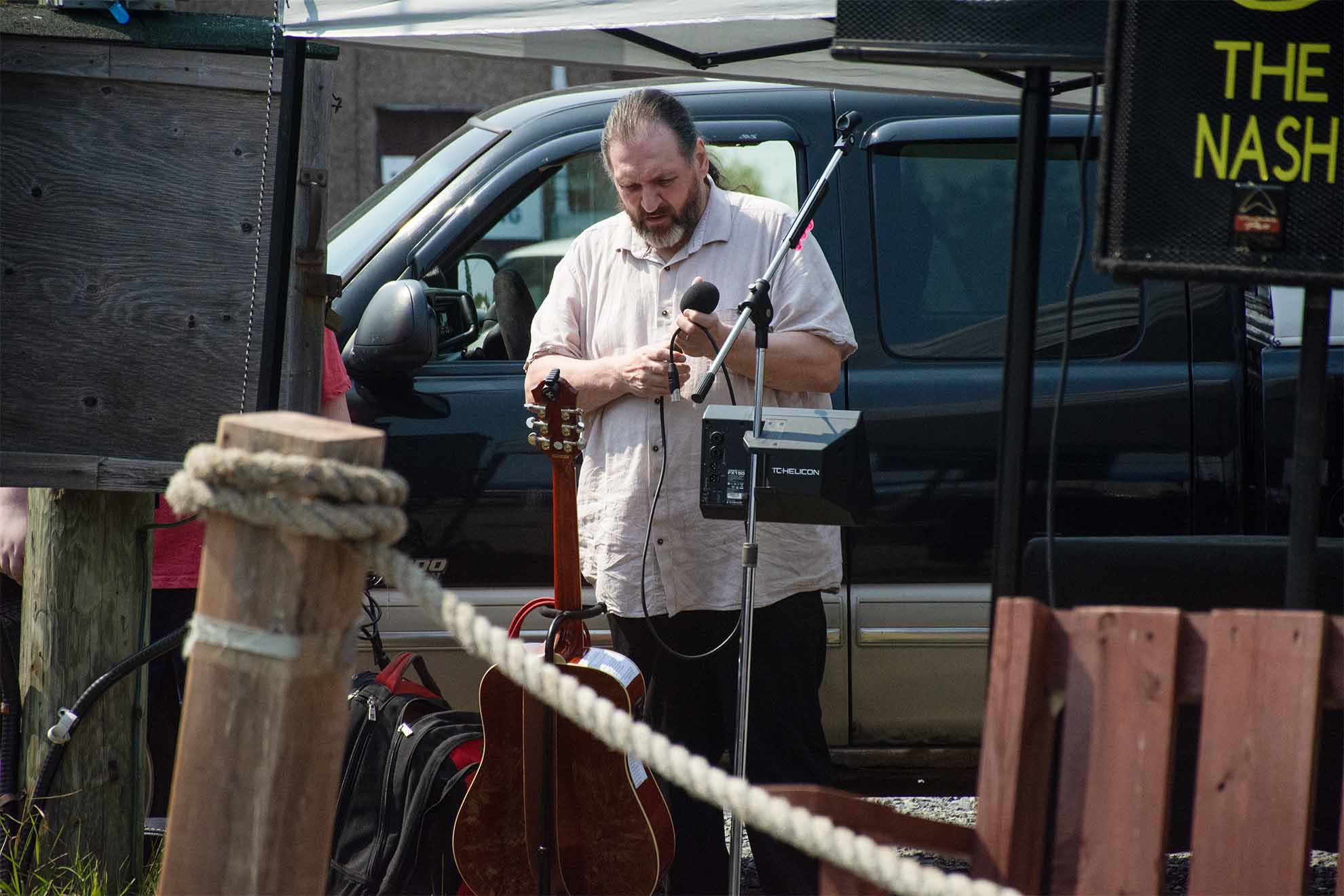 01 Rock The Bullet Mitch Ross Musician Silver Bullet Tailgate Party 2023 Setting Up.jpg